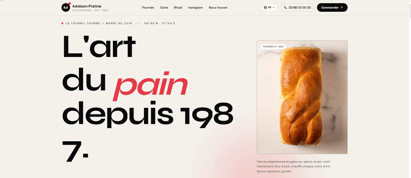 Aperçu du site Boulangerie du Pont Saint-Martin créé par PrismaWeb